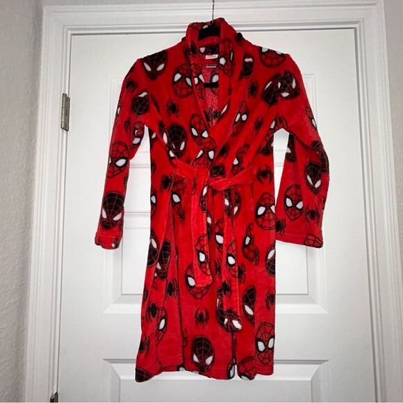 Marvel Spider-Man Print Fuzzy Kids’ Robe - Picture 1 of 6